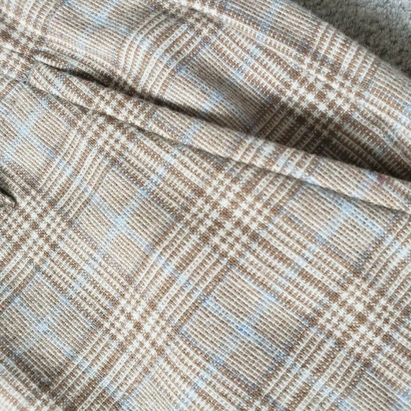 Acne Studios FW18 Beige Blue Checkered Wide-Leg Trousers - Men's 48/Medium - Picture 9 of 14